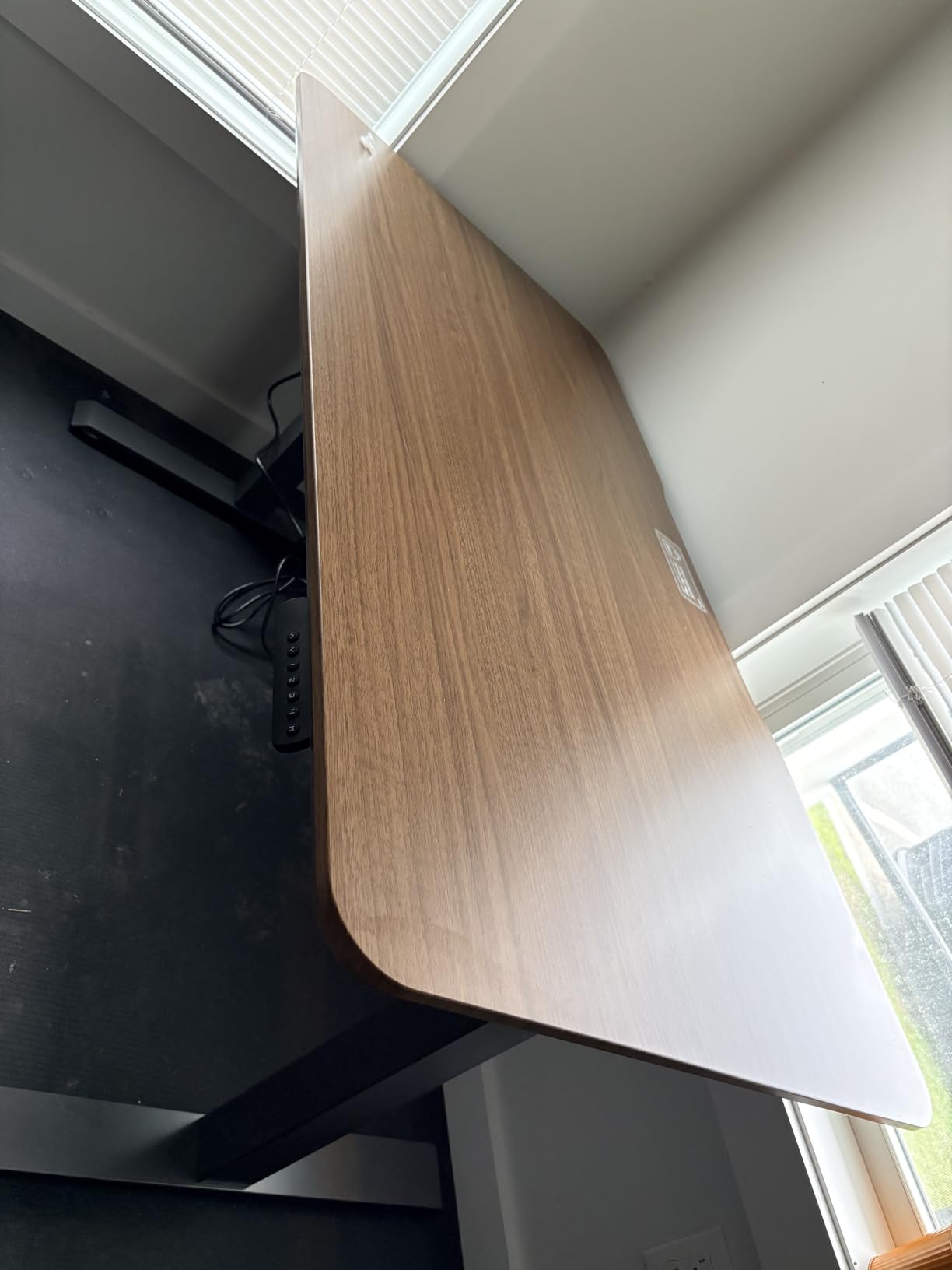 Vari Electric Standing Desk - 60x30 VariDesk, Adjustable Height Stand Up Computer Desk - Dual Motor with Memory Presets, Stable T-Style Legs- Home Office Essentials - Walnut customer photo 1