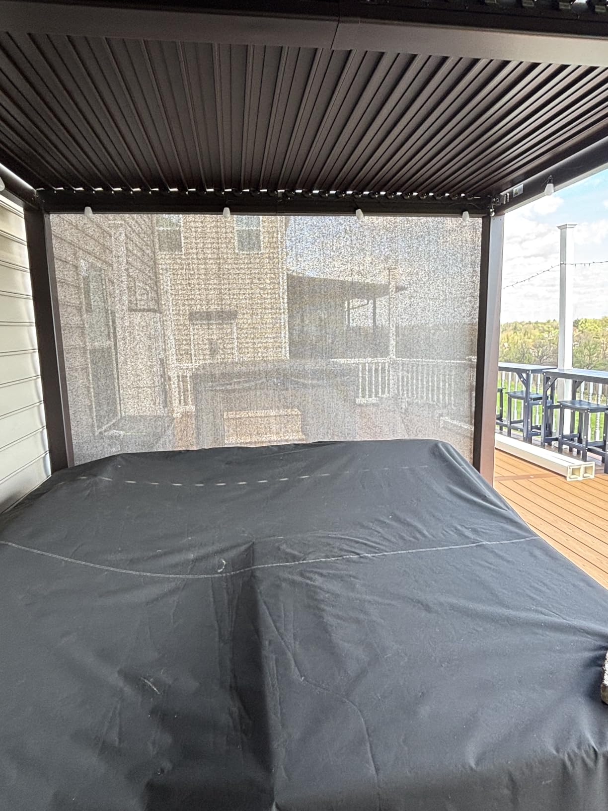 PURPLE LEAF 13' x 20' Louvered Pergola Outdoor Adjustable Louvre Shade Modern Patio Aluminum Pergola with Retractable Roof for Deck Backyard Garden Hardtop Gazebo, Bronze customer photo 2