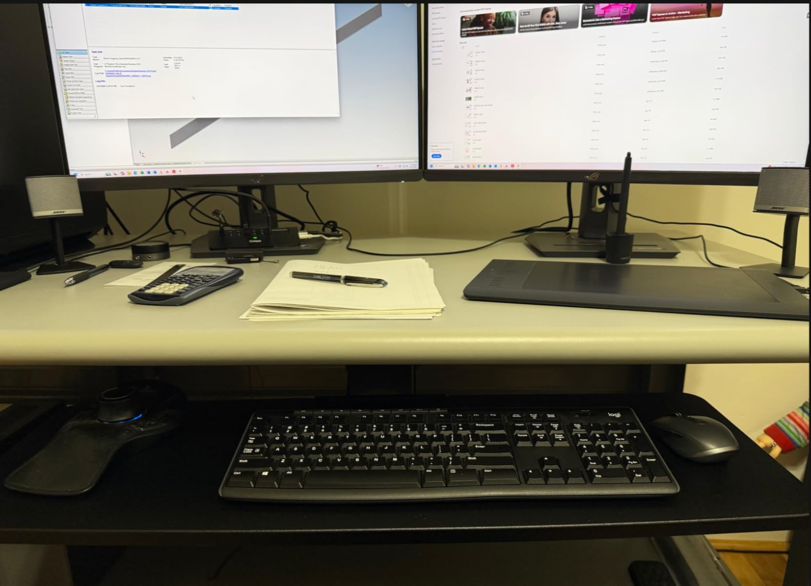 VIVO Premium Adjustable 27 x 11 inch Computer Keyboard and Mouse Platform Tray, Ergonomic Under Table Desk Mount Drawer with Padding, Black, MOUNT-KB27P-B customer photo 2
