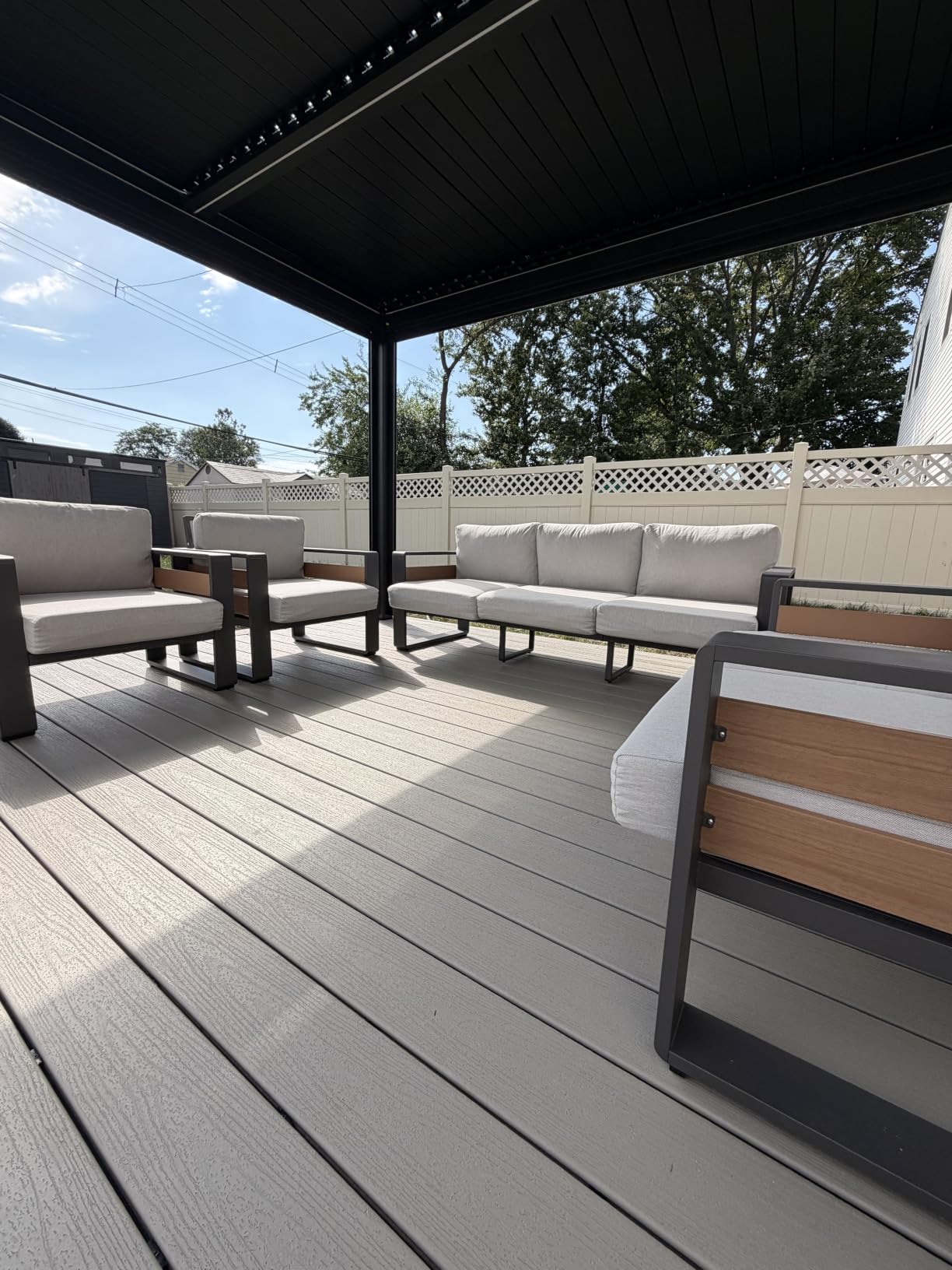 ZANDOR Aluminum Outdoor Patio Furniture-1 Pcs 3-Seat, Dark Gray | Rustproof, High weight capacity, Water-repellent, Washable Cover, All-Weather Resistant, Easy clean, for Poolside Backyard Deck customer photo 2