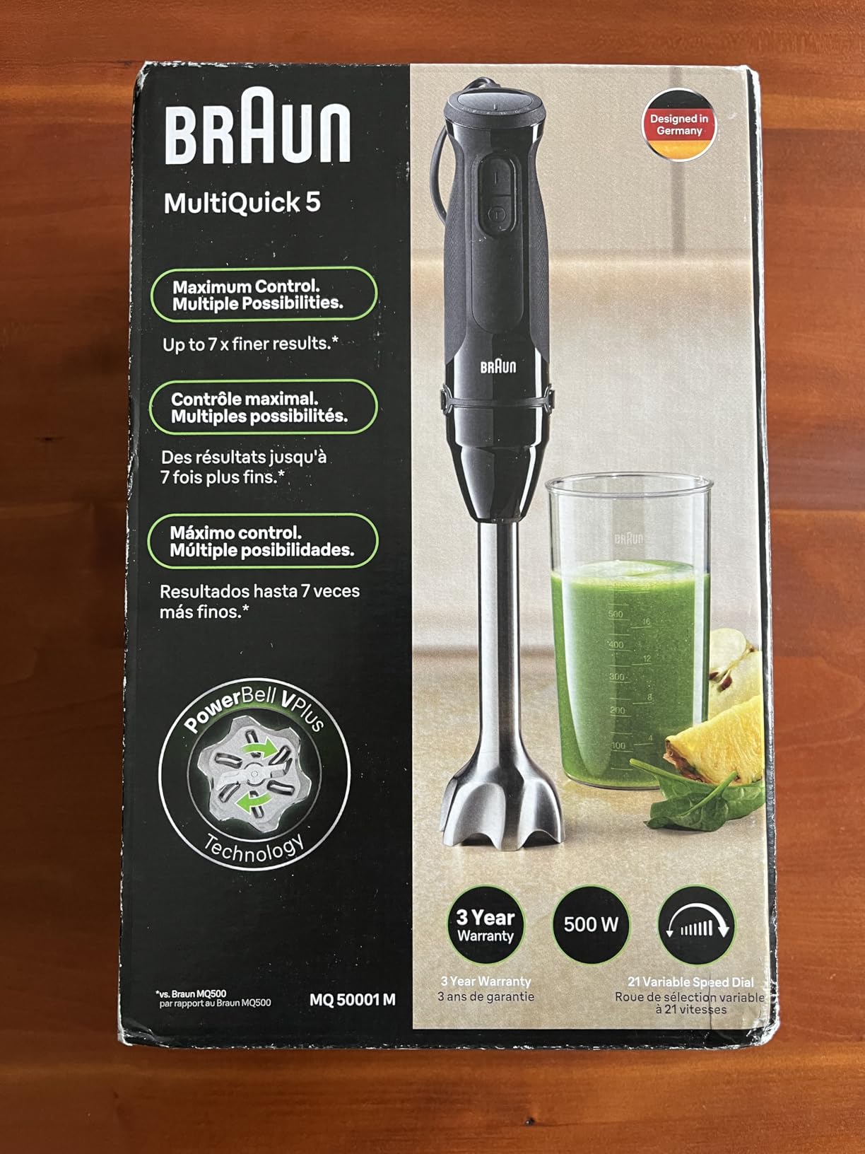 Braun MQ50001M Vario Hand Blender - 21-Speed Handheld Immersion Blender with PowerBell VPlus, TurboBoost & EasyClick Systems, Stainless Steel Blades, SplashControl, 500W, Hand Blenders for Smoothies customer photo 1