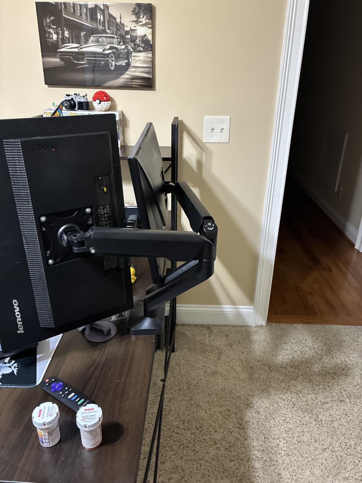 VIVO Heavy Duty Dual Ultra-Wide Monitor Tension Arm, Up to 45 inch Screens, Holds 44 lbs per Arm, Premium Desk Mount Monitor Stand for 2 Ultrawides, Black, STAND-V200V customer photo 2