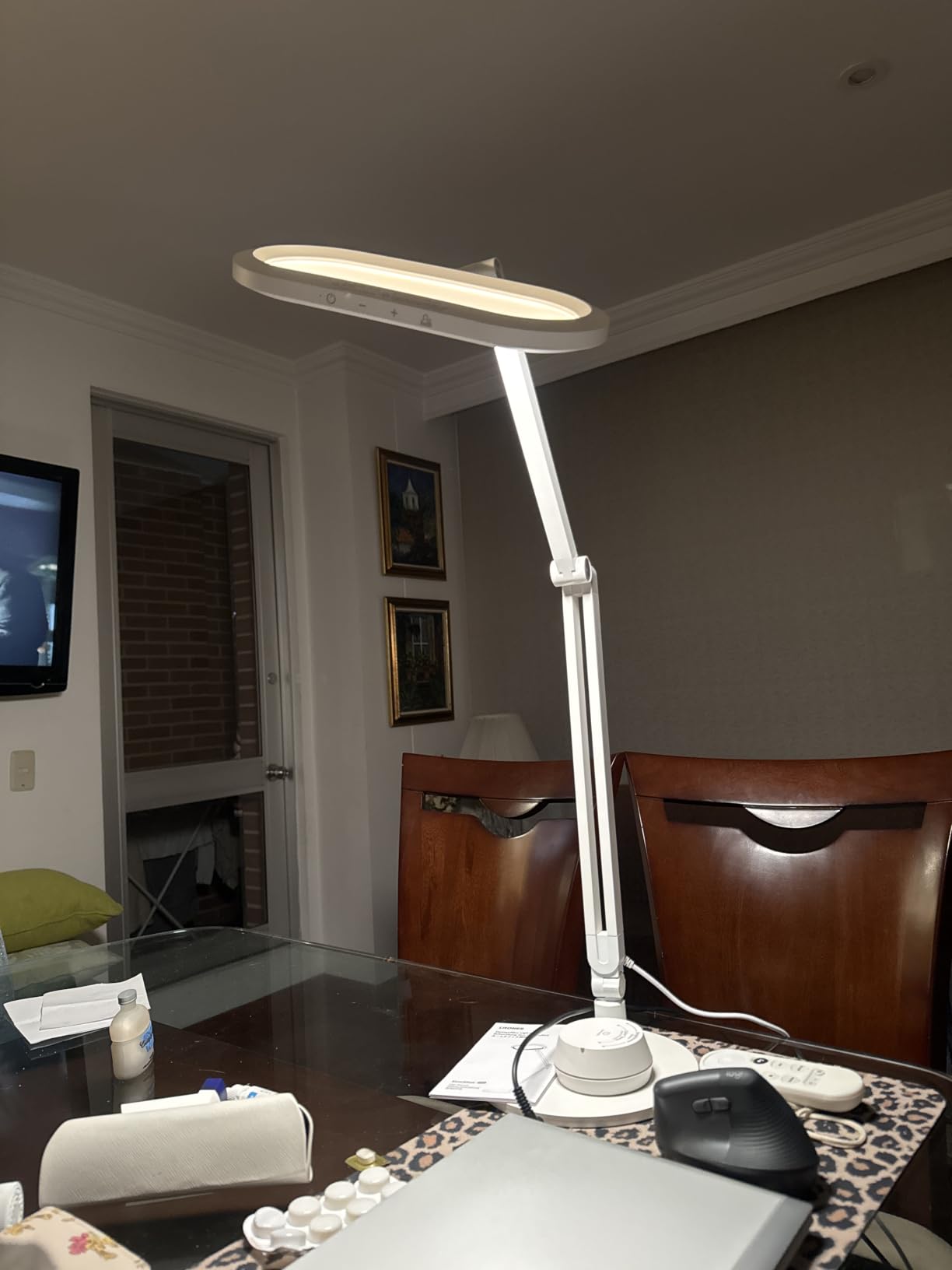 Premium LED Desk Lamp for Home Office - Eye-Caring Double Side Light with Knob Remote, Stepless Dimming & Color, Memory, Metal Table Lamp for Zoom, Studying, Video Conference, Flicker-Free, Glare-Free customer photo 1