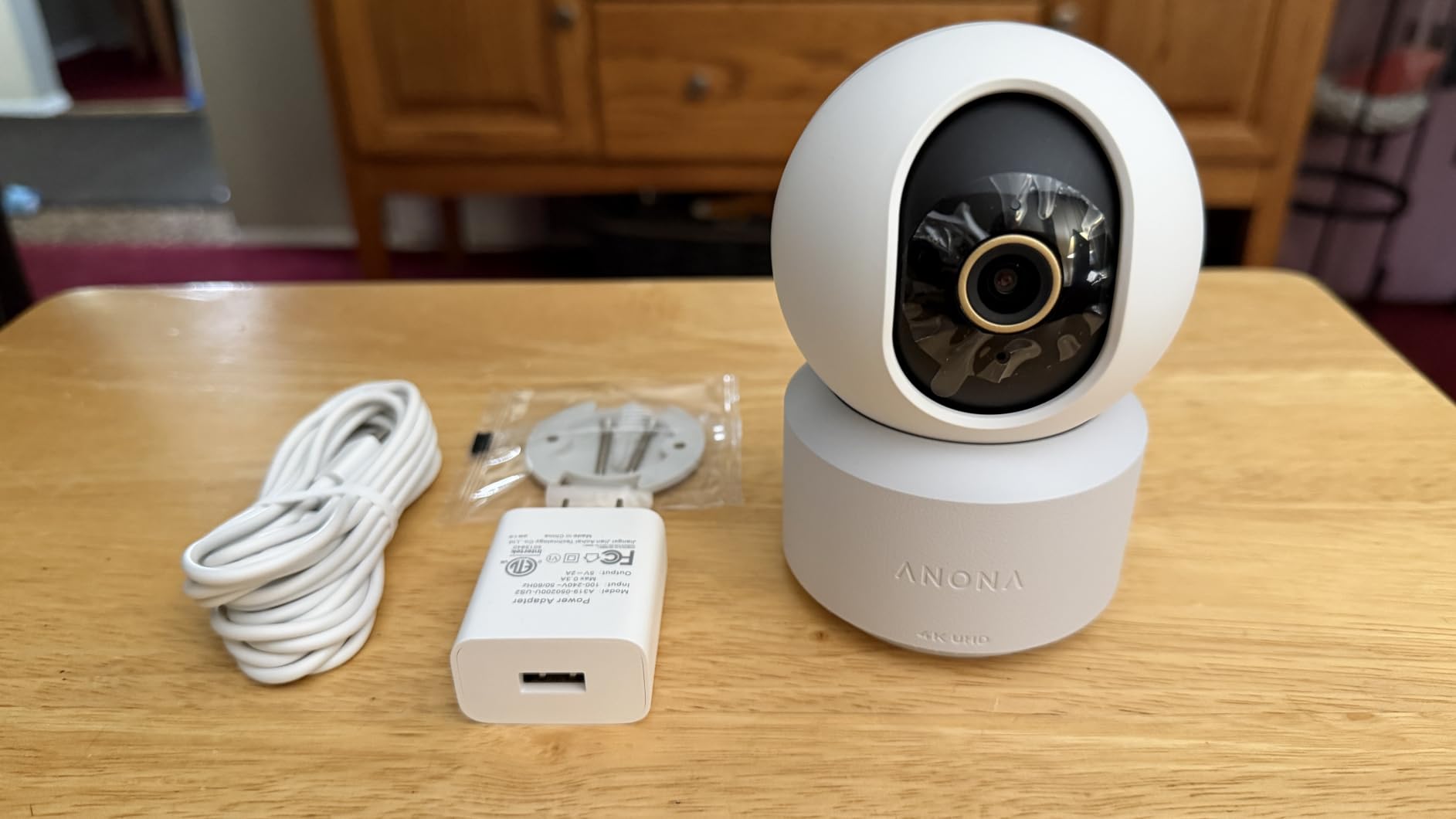 Anona Pano 4K UHD Indoor Camera, Pet/Dog/Baby Security Camera with Phone App, 360° Pan-Tilt, 2.4G/5G Dual-Band Wi-Fi 6, Auto-Tracking, Person/Pet/Baby Crying Detection, Privacy Mode, Two-Way Audio customer photo 1