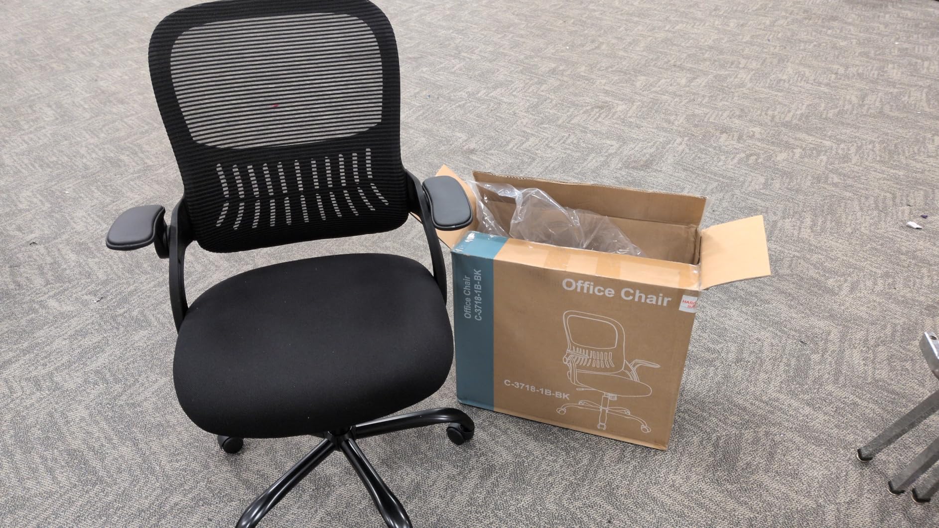 Sweetcrispy Home Office Managerial Executive Chair, Ergonomic Mesh Adjustable Swivel Mid-Back Chair with Flip-up Arms customer photo 2