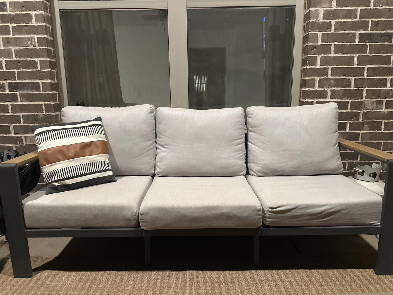 Aluminum Outdoor Patio Furniture Set with Coffee Table, 5 Piece Patio Conversation Sets with Washable Thick Cushions, Outdoor Sectional Furniture Set for Porch, Balcony, Deck, Yard, Graphite customer photo 1