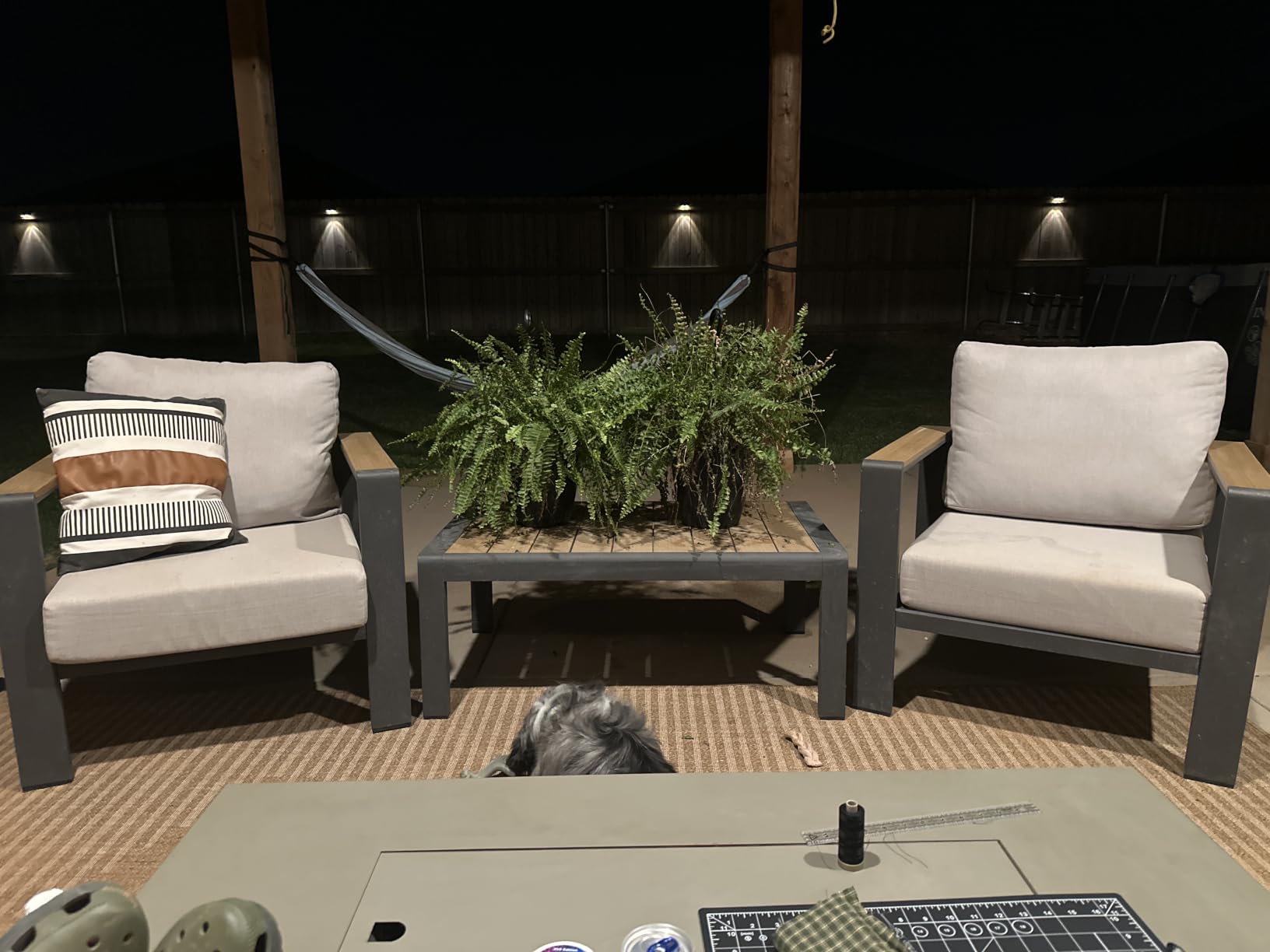 Aluminum Outdoor Patio Furniture Set with Coffee Table, 4 Piece Patio Conversation Sets with Washable Thick Cushions, Outdoor Sectional Furniture Set for Porch, Balcony, Deck, Silver customer photo 2