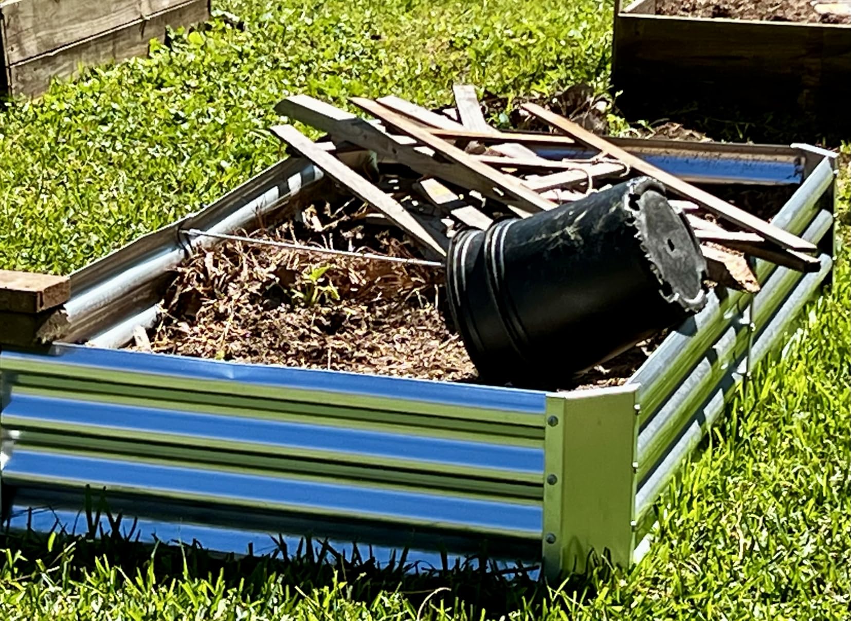 Land Guard 3 Pack 8x4x1ft Galvanized Metal Raised Garden Bed, Metal Planter Kit Box Outdoor for Deep-Rooted Vegetables, Flowers, Green and Herbs, Silver customer photo 1