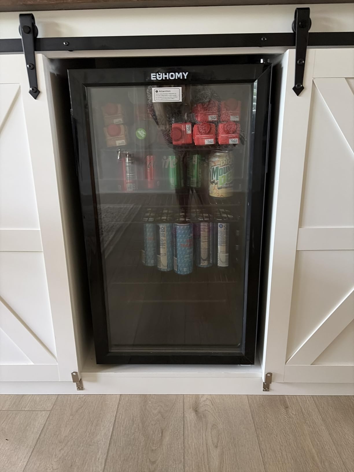 EUHOMY 25 Bottle Wine Cooler Refrigerator, Freestanding Compressor Wine Fridge with Adjustable Temperature and Digital Control, Mini Fridge with Glass Door for Red White Wine, Beer, Black customer photo 2