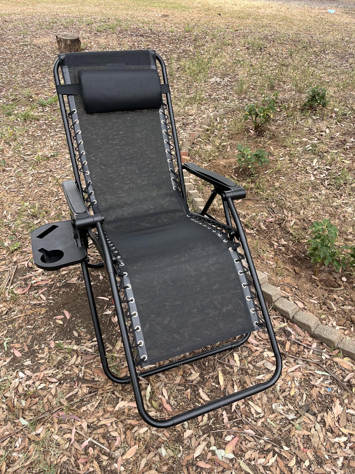 NEWBULIG Zero Gravity Chairs Set of 2, Lounge Chair Folding Portable Adjustable Camping Recliner with Adjustable Pillow, Mesh Back, Cup Holder Trays Lawn Patio Chair for Pool Beach customer photo 2