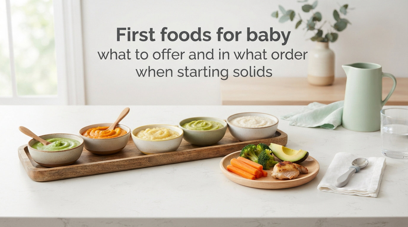 First foods for baby what to offer and in what order when starting solids