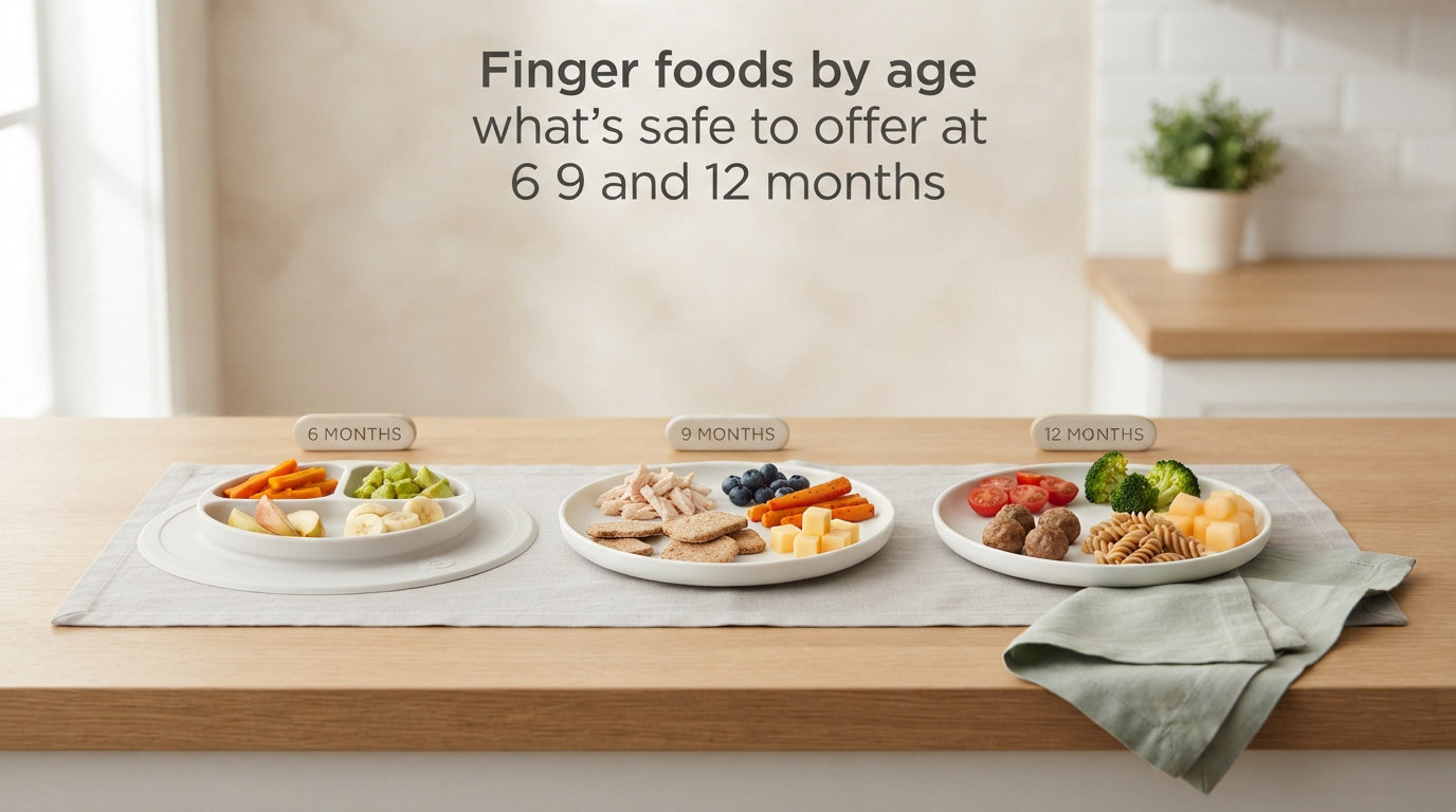 Finger foods by age what's safe to offer at 6 9 and 12 months