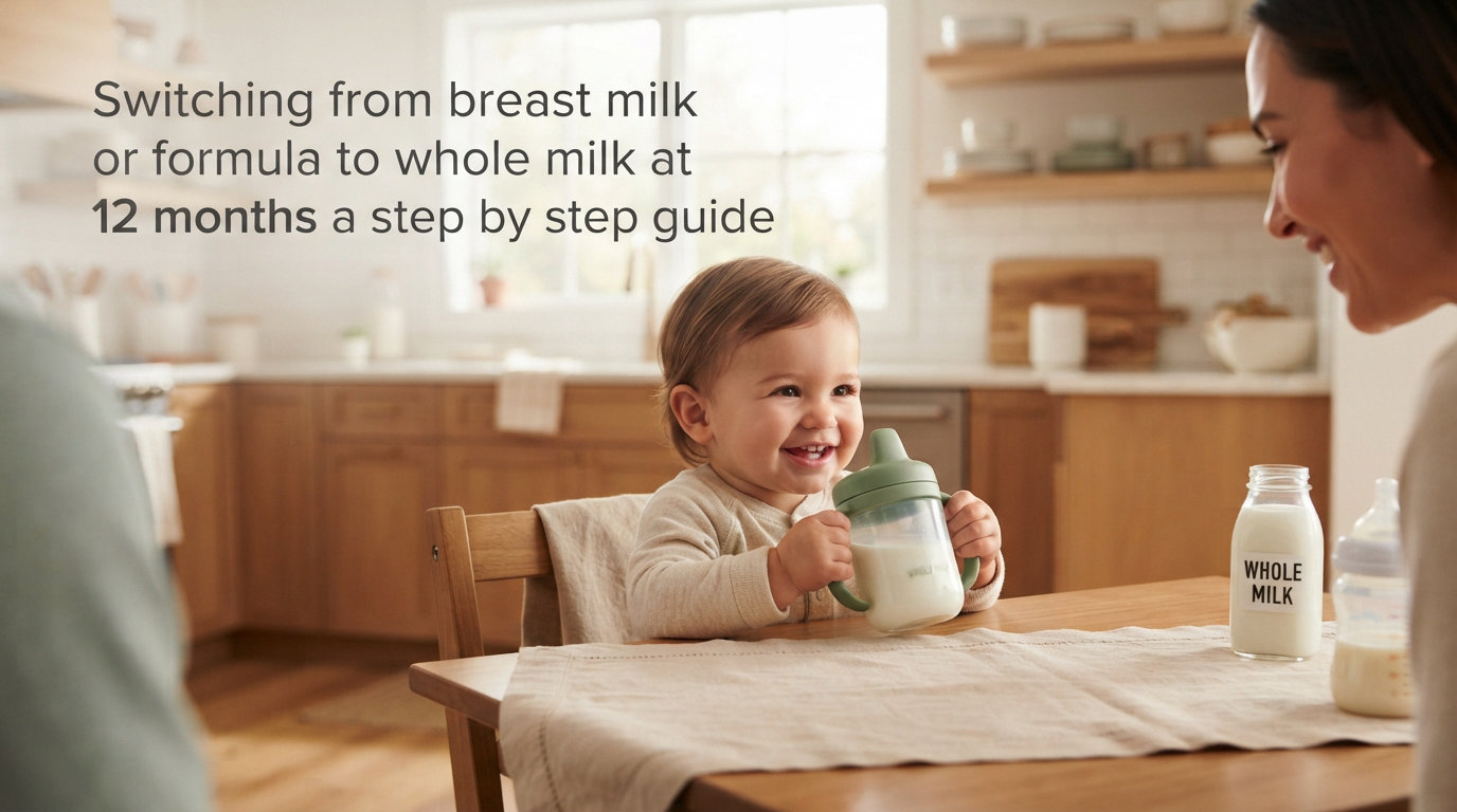 Switching from breast milk or formula to whole milk at 12 months a step by step guide