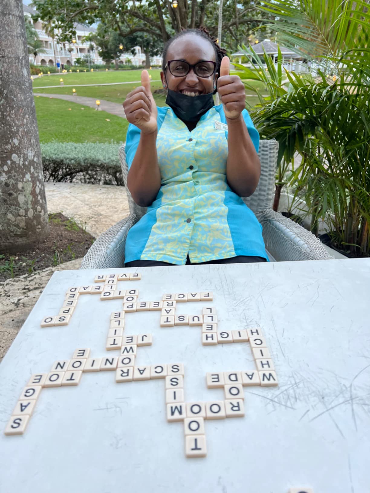 Bananagrams Classic Word Game, 144 Tiles in Banana Pouch, Travel Game customer photo 1