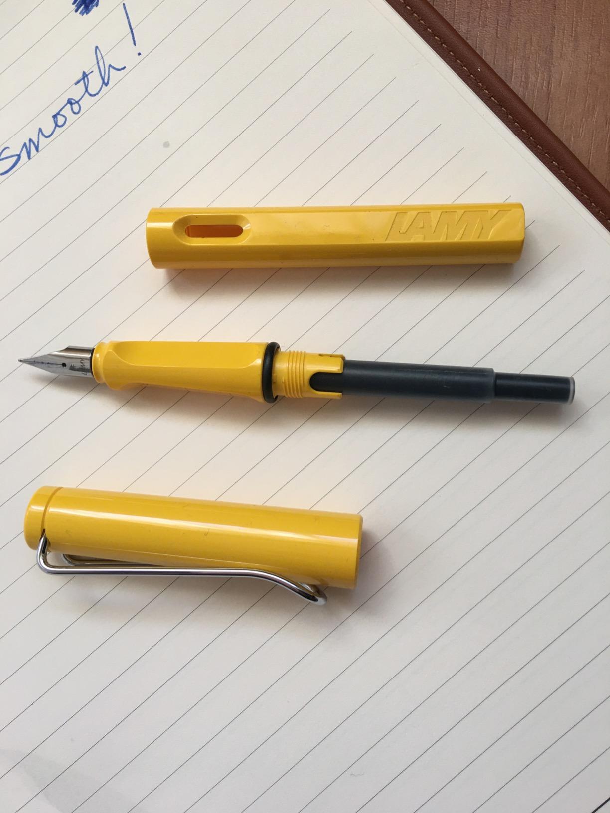 LAMY safari umbra - Fountain Pen with ergonomic grip & polished steel nib in size F - ideal for any Writing & Calligraphy - including LAMY T 10 blue cartridge - Right-Handed customer photo 2