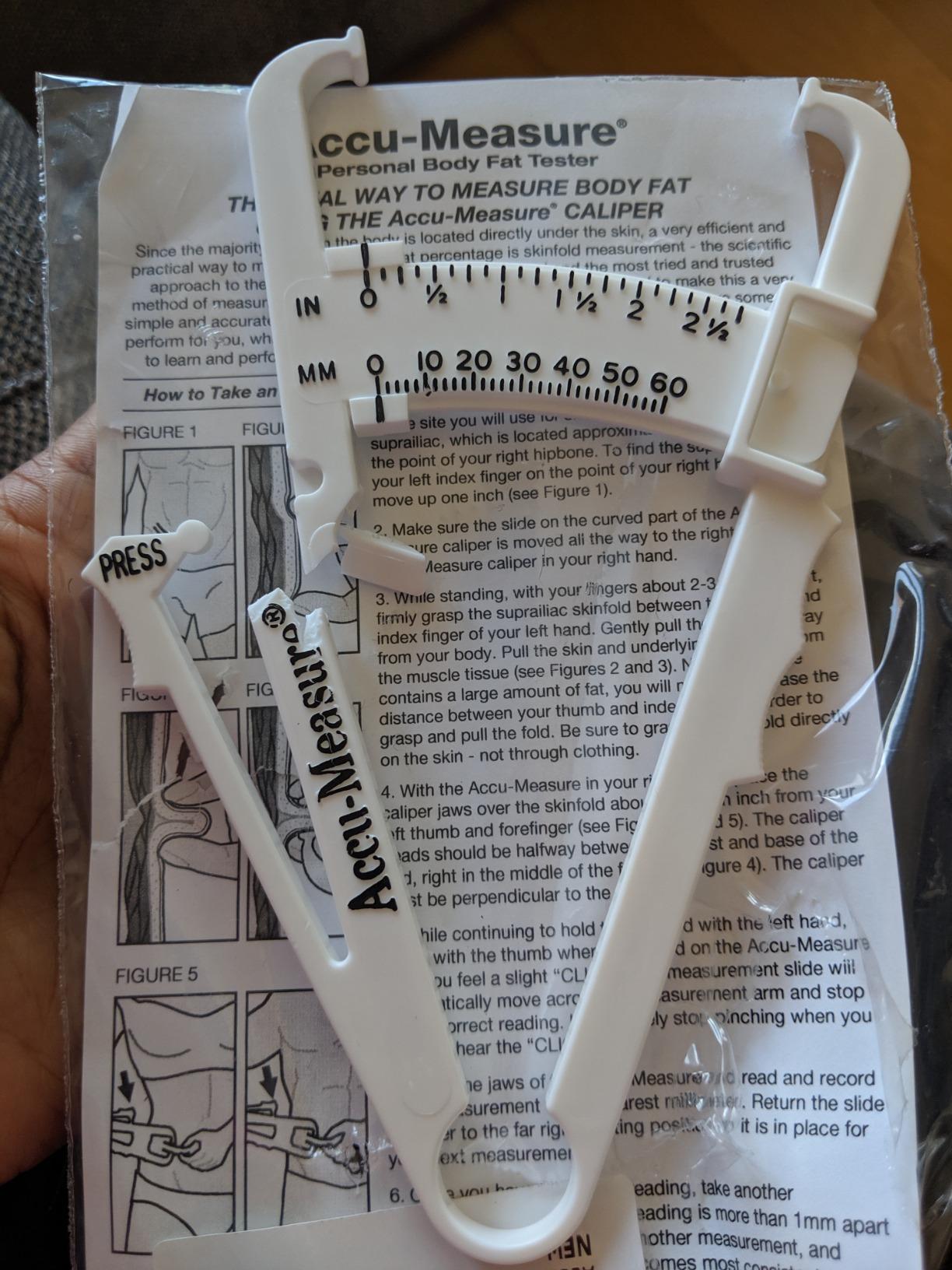 Accu-Measure Fitness 3000 Body Fat Caliper | Skinfold measurement tool, simple self-testing design, fitness tracking at home or with a personal trainer, skinfold calipers customer photo 2