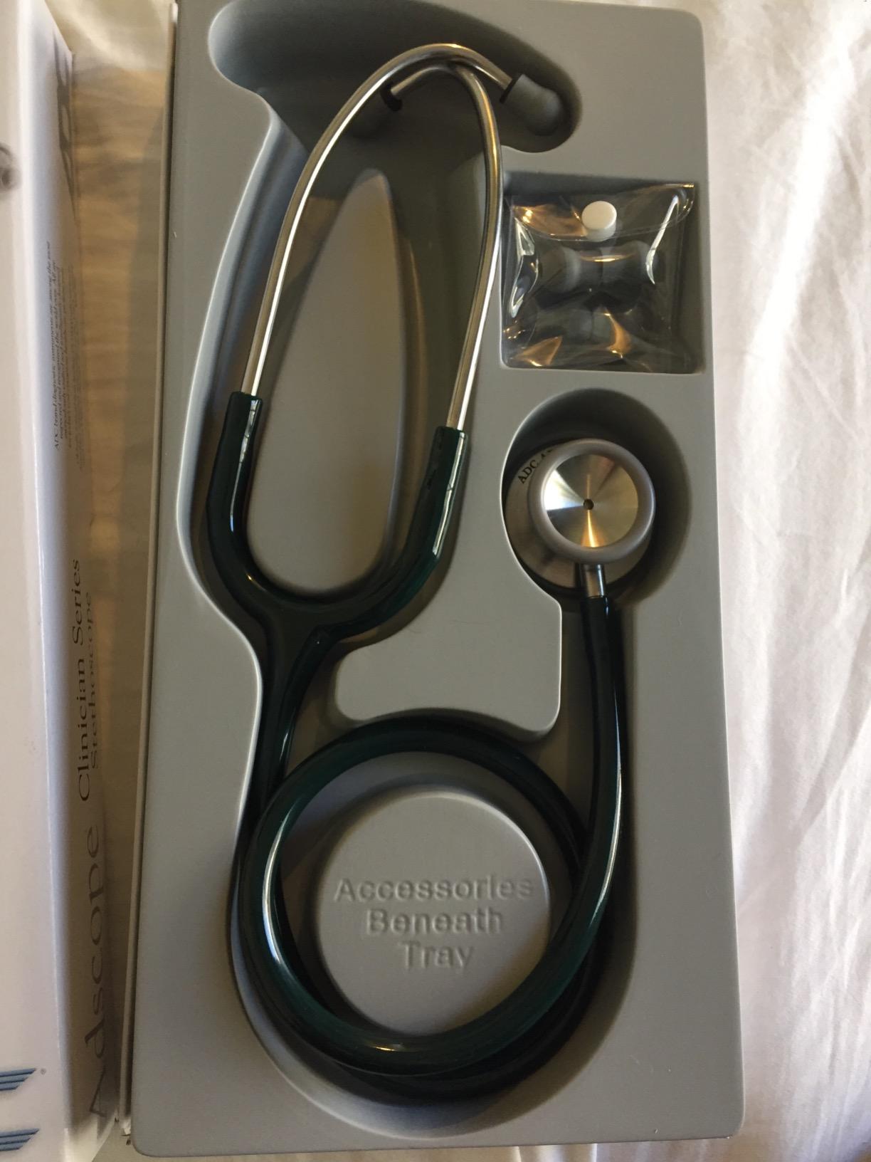 ADC Adscope 603 Diagnostic Clinician Stethoscope, AFD Tunable Technology | Our most popular acoustic stethoscope with a classic diaphragm and bell design. Ideal for clinicians and students. customer photo 1