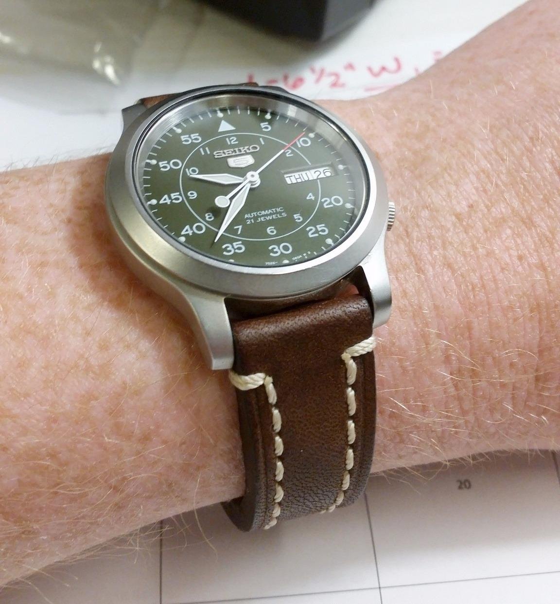 Hirsch Liberty Artisan Calf Leather Watch Band - 18mm, 20mm, 22mm, 24mm - Handpicked Saddle Natural Grain Leather - Quick Release Watch Strap customer photo 2