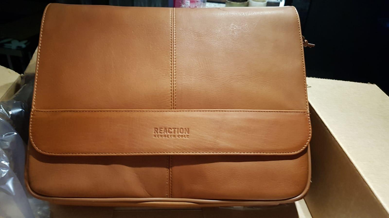 Kenneth Cole REACTION Colombian Leather Slim Single Compartment Laptop Briefcase customer photo 1