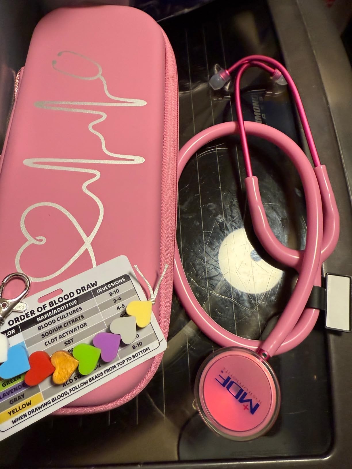 MDF Instruments, Acoustica Lightweight Stethoscope for Doctors, Nurses, Students, Home Health Use, Dual Head, Black Tube, Black Chestpiece-Headset, MDF747XPBO customer photo 1