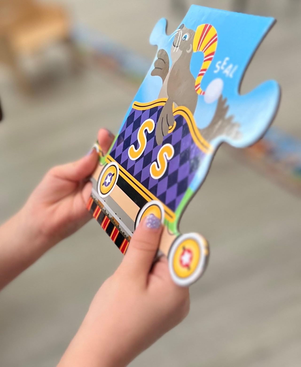 Melissa & Doug Alphabet Express Jumbo Jigsaw Floor Puzzle (27 pcs, 10 feet Long) - FSC Certified customer photo 2