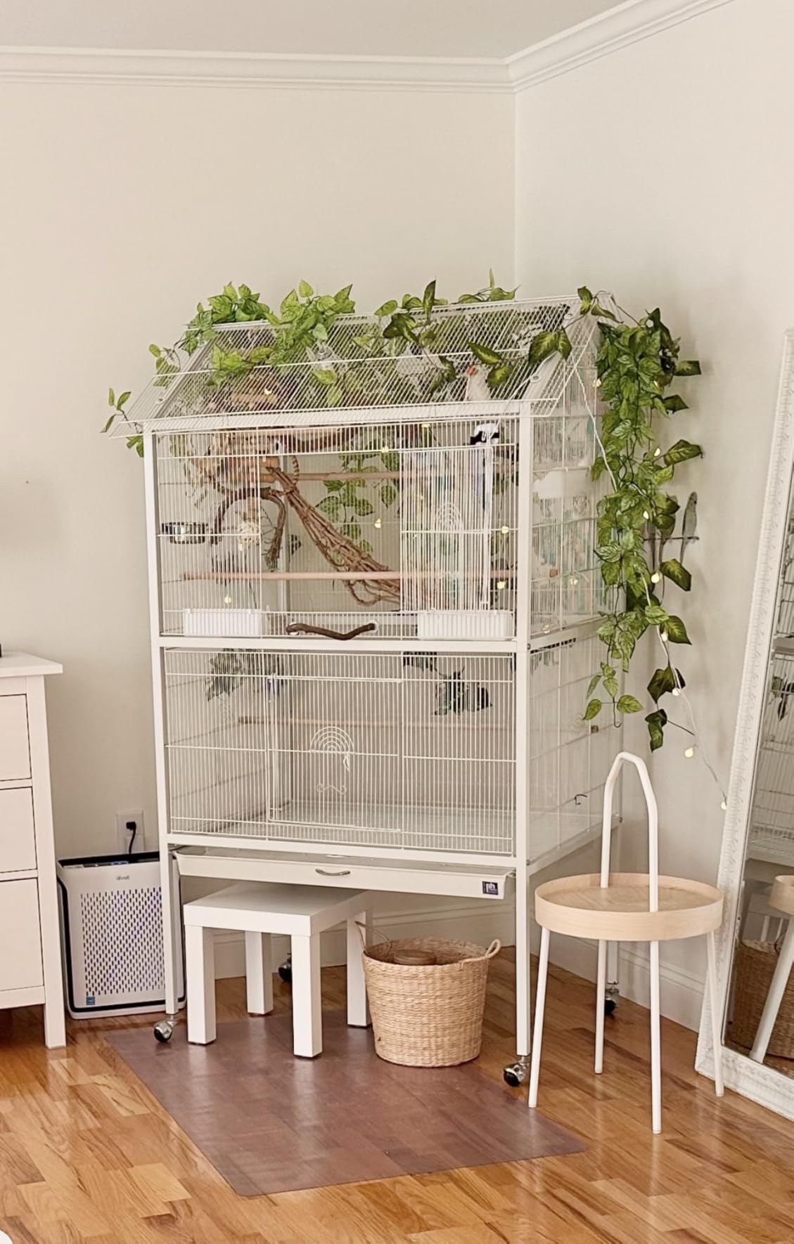 Prevue Pet Products Wrought Iron Flight Cage with Stand, Large Birdcage for Pets, Metal Cage Standing Birdcage, Black Hammertone Finish | Large Birdcage for Parakeets, Canaries, Finches, Cockatiels, Lovebirds, & Green Cheeks customer photo 2