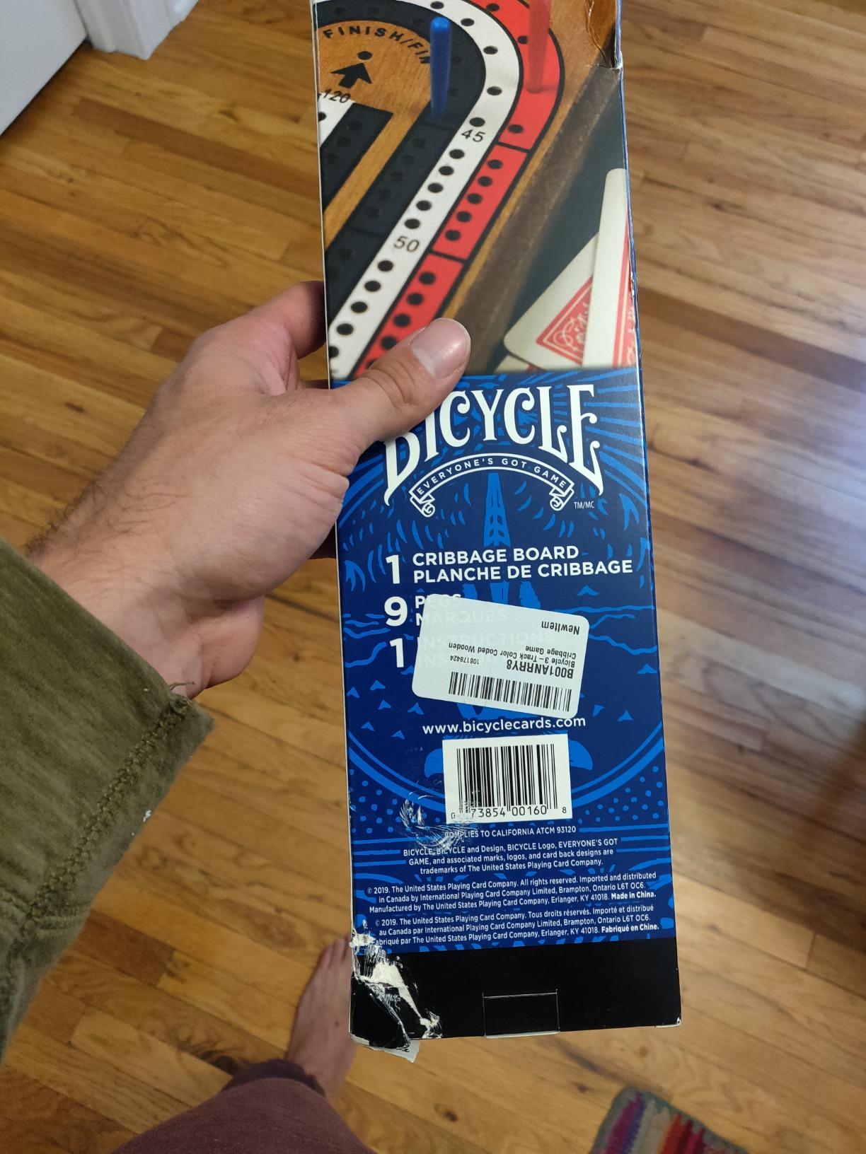 Bicycle 3-Track Color Coded Wooden Cribbage Board Games customer photo 1