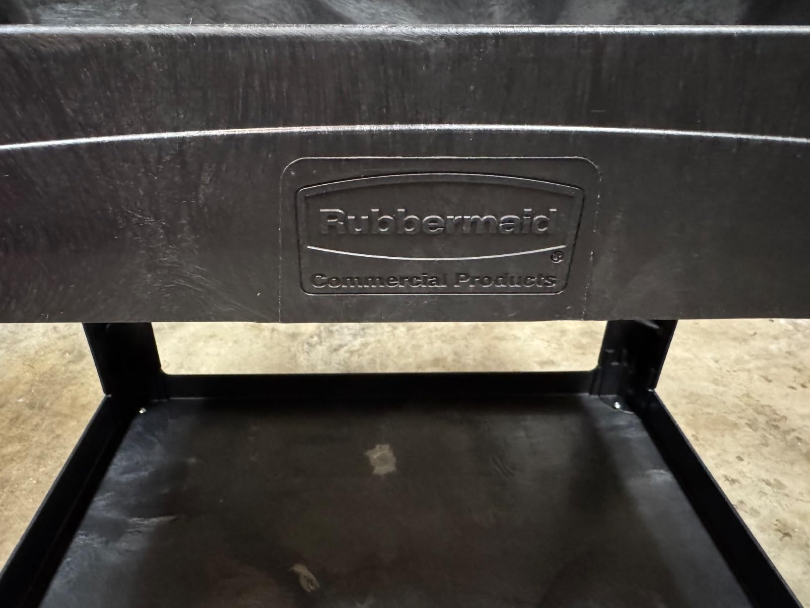 Rubbermaid Commercial Products 2-Shelf Utility/Service Cart, Medium, Black, Lipped Shelves, Ergonomic Handle, 500 Lbs Capacity customer photo 2