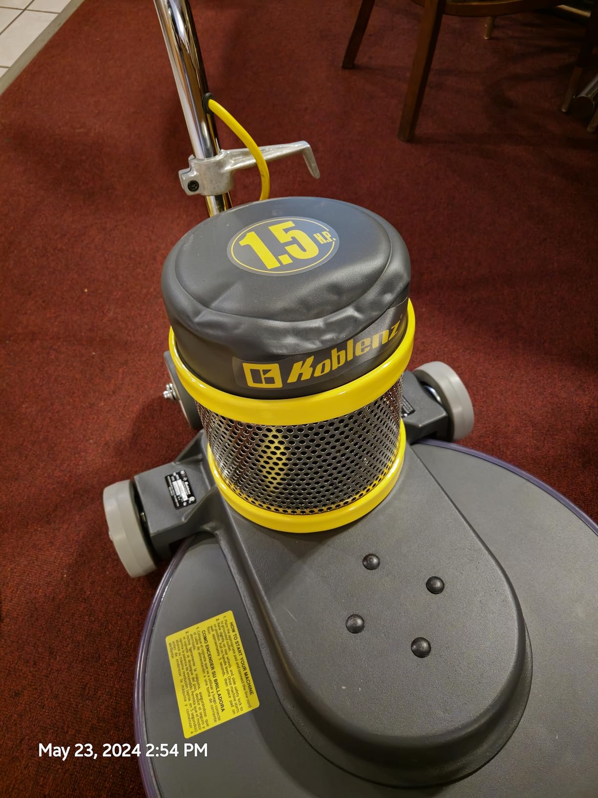 Koblenz B-1500-P High Speed Floor Buffer, Cord, 1.5 HP Commercial Burnisher | 20 in Pad, 50 Ft Cord, Polishing Machine, Cast Aluminum, Floor Buffer Machine, Non-Marking Wheels, Easy to Use and Clean customer photo 1