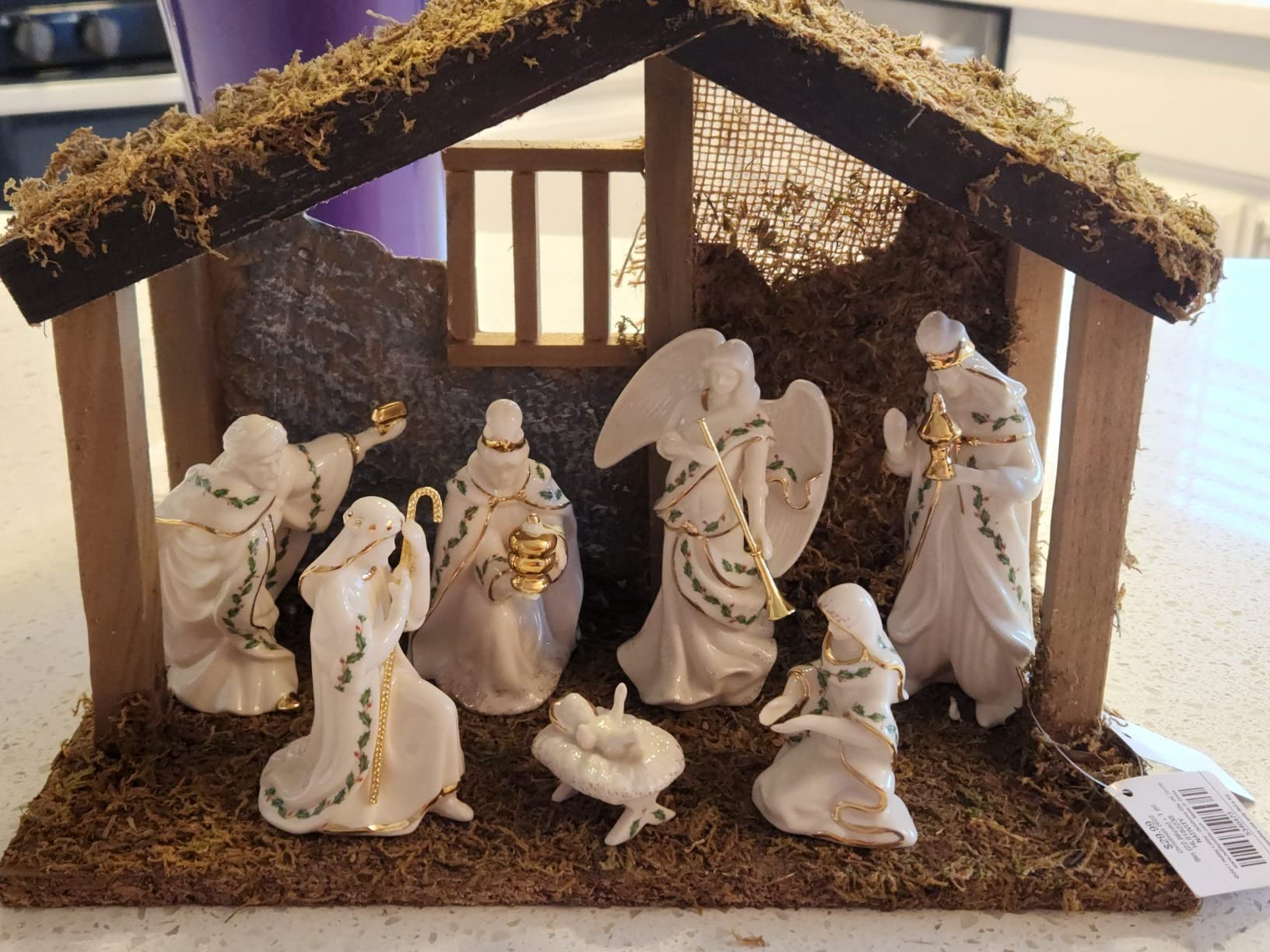 Lenox Holiday Christmas 7-Piece Mini Nativity Set | ivory porcelain with 24k gold accents | 4 inch height each | nativity scene keepsake gift for christmas customer photo 1
