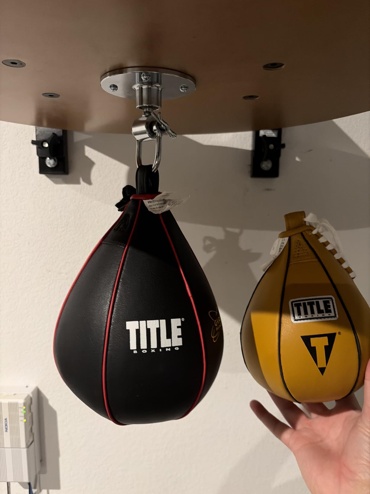 TITLE Boxing Gyro Balanced Leather Speed Bag: Speed Bag for Boxing, Speedbag, Boxing Speed Bag, Boxing Equipment, Punching Bag customer photo 2