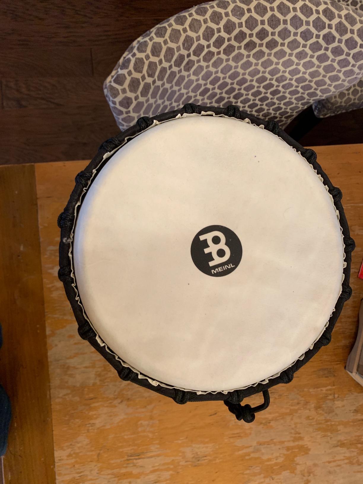 Meinl Percussion Djembe with Mahogany Wood - NOT Made in CHINA - 10-Inch Medium Size Rope Tuned Natural Head, 2-Year Warranty | Professional Hand Carved African Drum, Solid Mahogany Shell, Goat Skin Head, For All Skill Levels and Settings customer photo 1