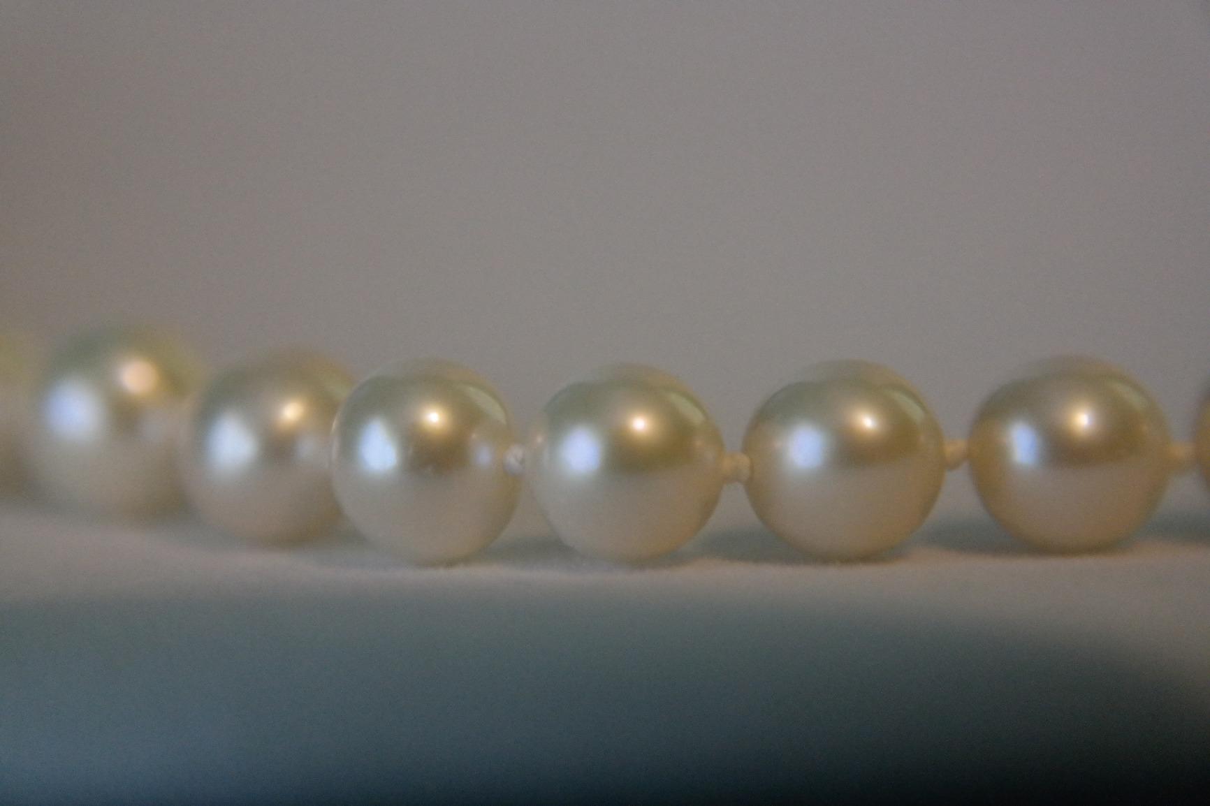 The Pearl Source Real Freshwater Pearl Necklace for Women, Genuine Cultured White Pearls, Classic Single Strand Pearl Necklace, Sterling Silver Fishhook Clasp, Fine Jewelry Gift customer photo 2
