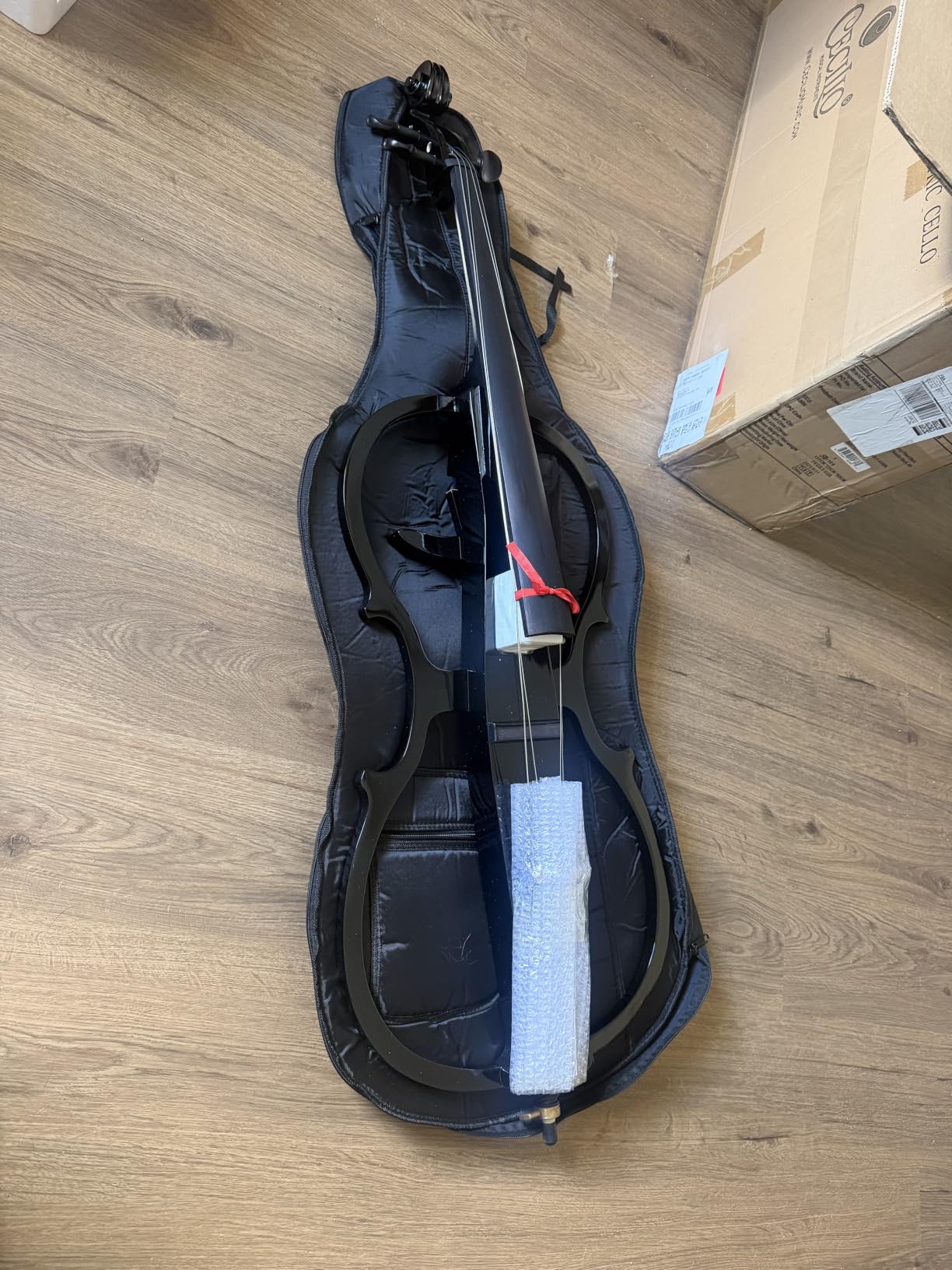 Cecilio 4/4 Electric Cello with Ebony Fittings, Professional Silent Electric Cello Kit with Bow, Rosin, Aux Cable and Headphone, Musical Instrument for Beginners, Black Metallic customer photo 1