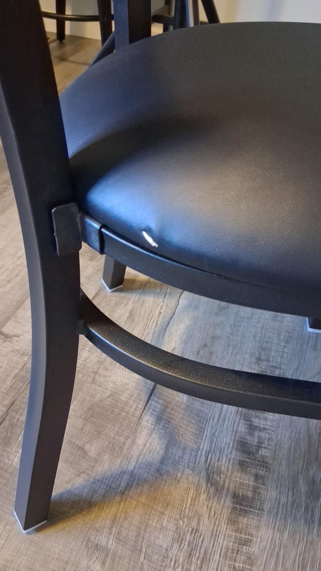 Flash Furniture Hercules Series Commercial Ladder Back Restaurant Chairs, Modern Lightweight Metal Dining Chairs with Padded Seats, Set of 2, Black customer photo 2