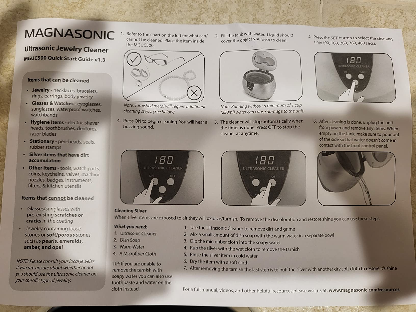 Magnasonic Ultrasonic Cleaner - 20oz Stainless Steel Tank, Digital Timer, 5 Cleaning Modes, Ultrasonic Jewelry Cleaner for All Jewelry, Eyeglasses, Watches, Dentures, Retainers & More customer photo 2