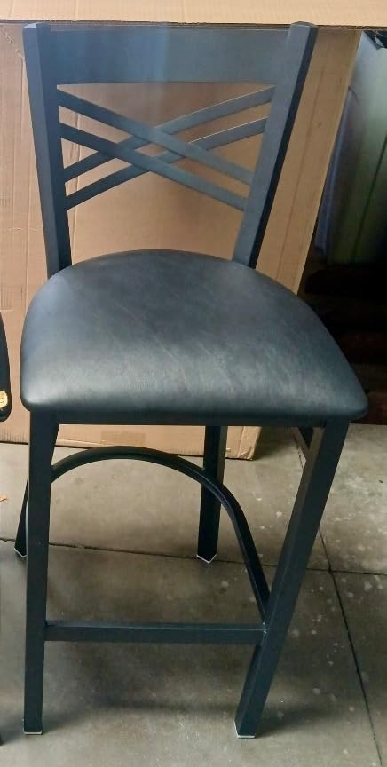 Flash Furniture Hercules Metal Restaurant Barstool, Black | X Back Style, Vinyl Upholstery, Durable Construction, Commercial Use customer photo 1