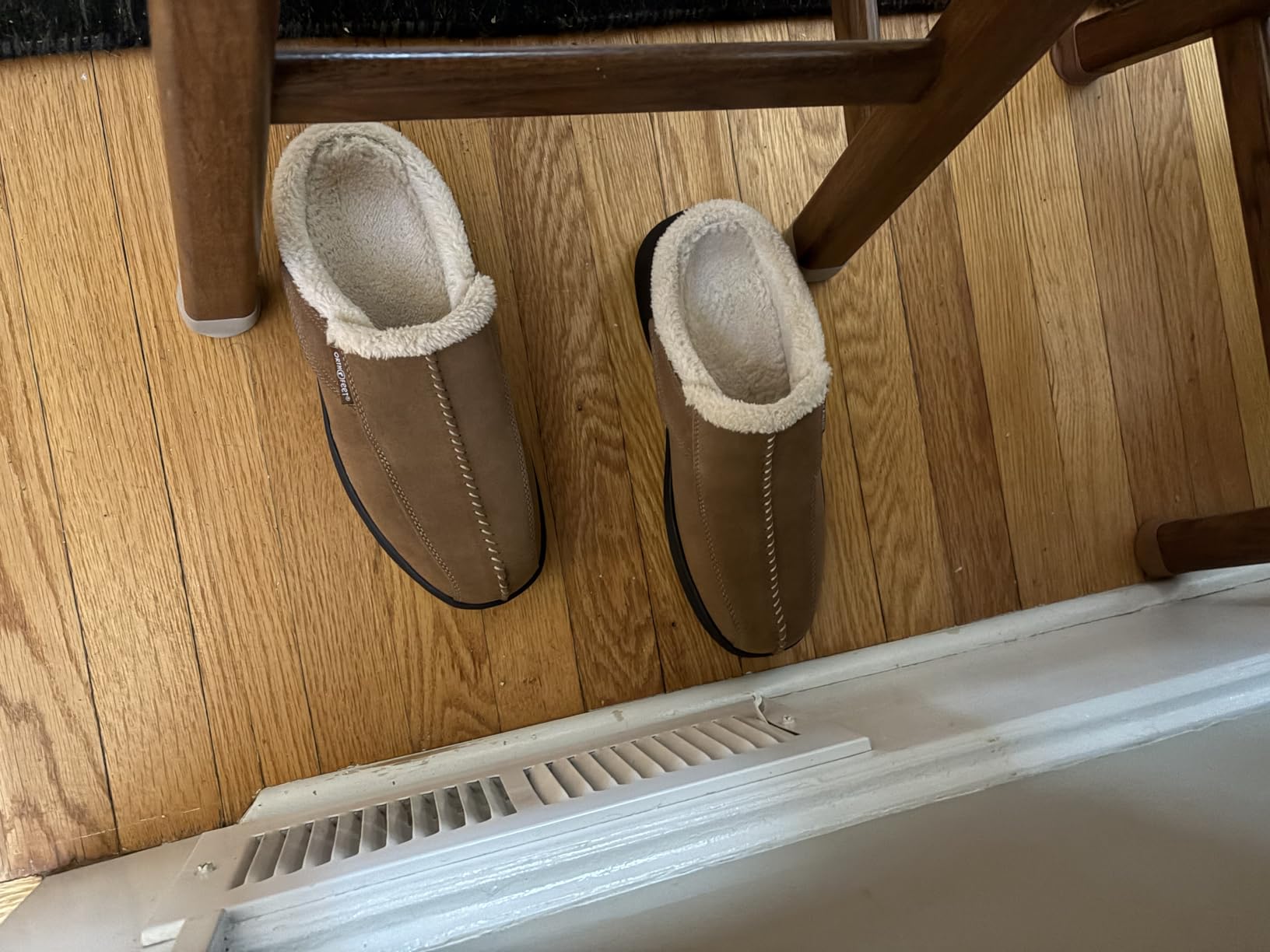 Orthofeet Asheville Orthopedic Men House Slippers | Hands Free, Adjustable, Slip-On Faux Fur Supportive House Shoes with Arch Support, Comfortable Cushioning, Wide Toe Box customer photo 1