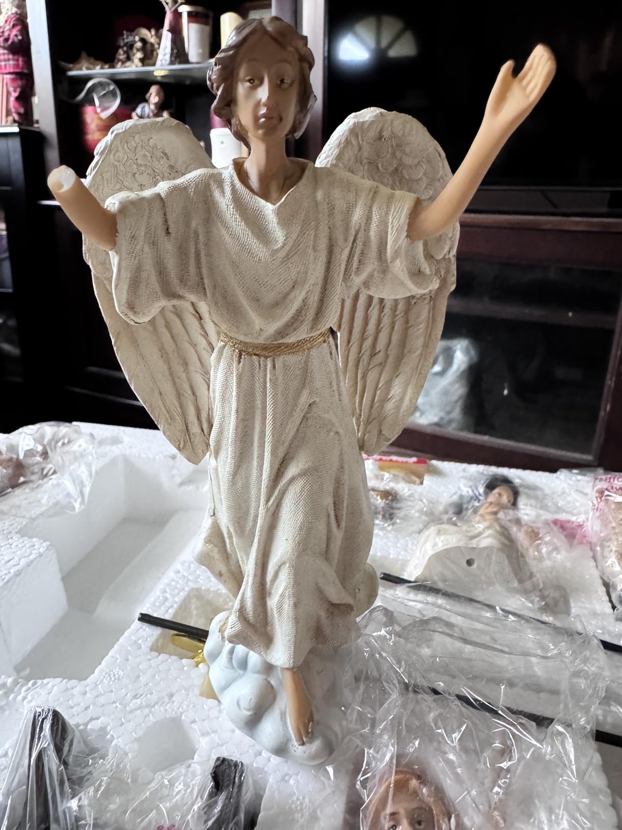 Three Kings Gifts 11-Piece Real Gold Christmas Nativity Scene Set, 10-Inch Scale Polystone Holy Family, Magi Wise Men, Angel, and Shepherds, Complete Holiday Tabletop Creche Figures Display customer photo 1