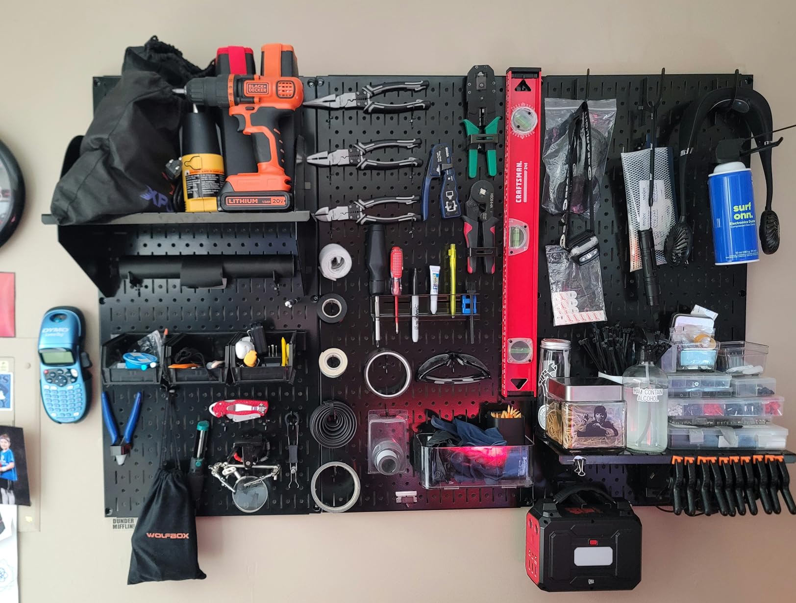 Wall Control Pegboard Organizer 4 ft. Metal Pegboard Standard Tool Storage Kit with Black Toolboard and Black Accessories customer photo 1