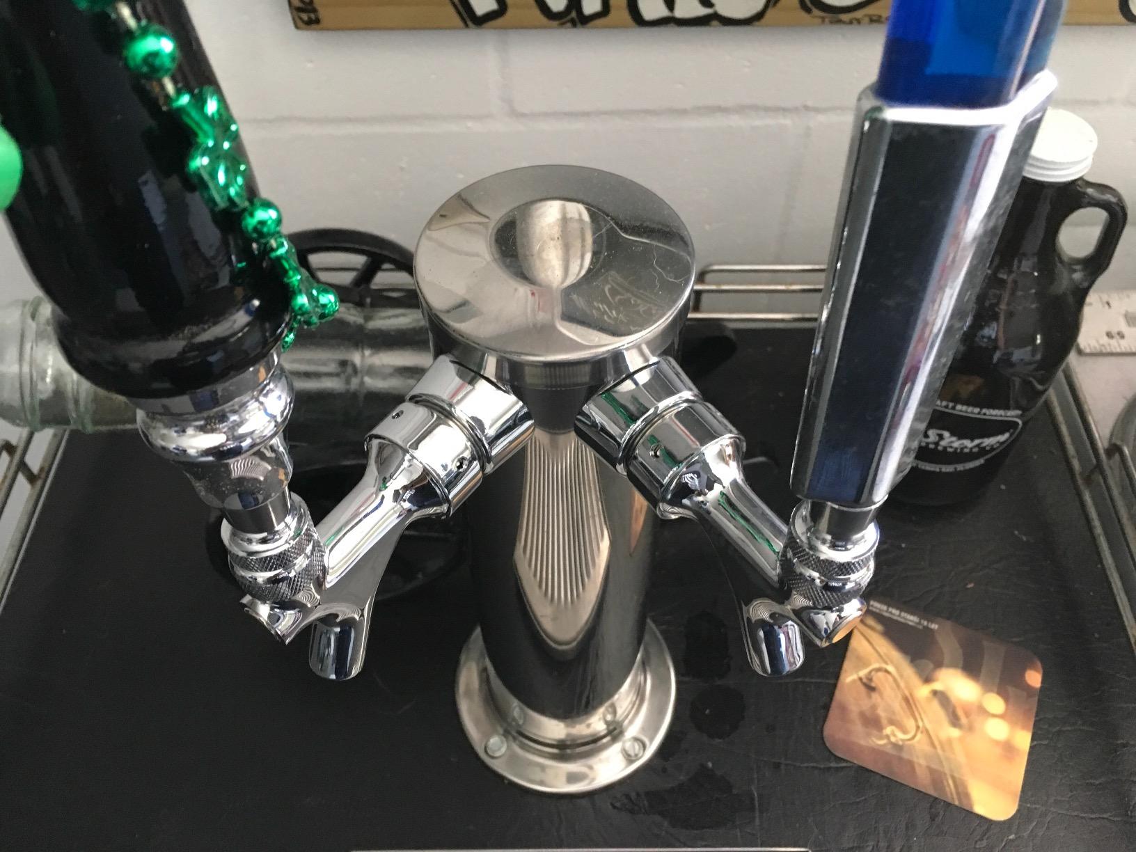 Kegco KC D4743TT-Brush Draft Beer Tower Brushed Triple Faucet, 3 inch Column, Stainless Steel customer photo 1