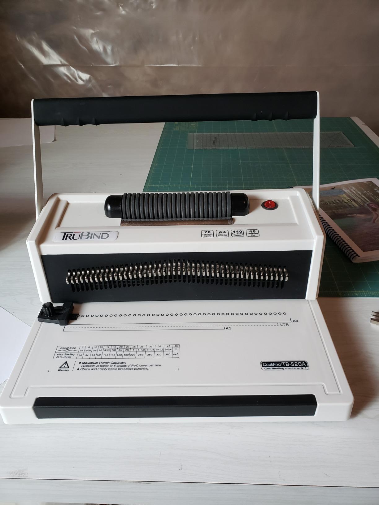Coil Binding Machine with Electric Coil Inserter and Adjustable Side Margin | 20 Sheet Punch Capacity | Bind up to 440 Sheets | 46 Fully Disengageable Dies | 4:1 Pitch | 2-Year Warranty customer photo 3
