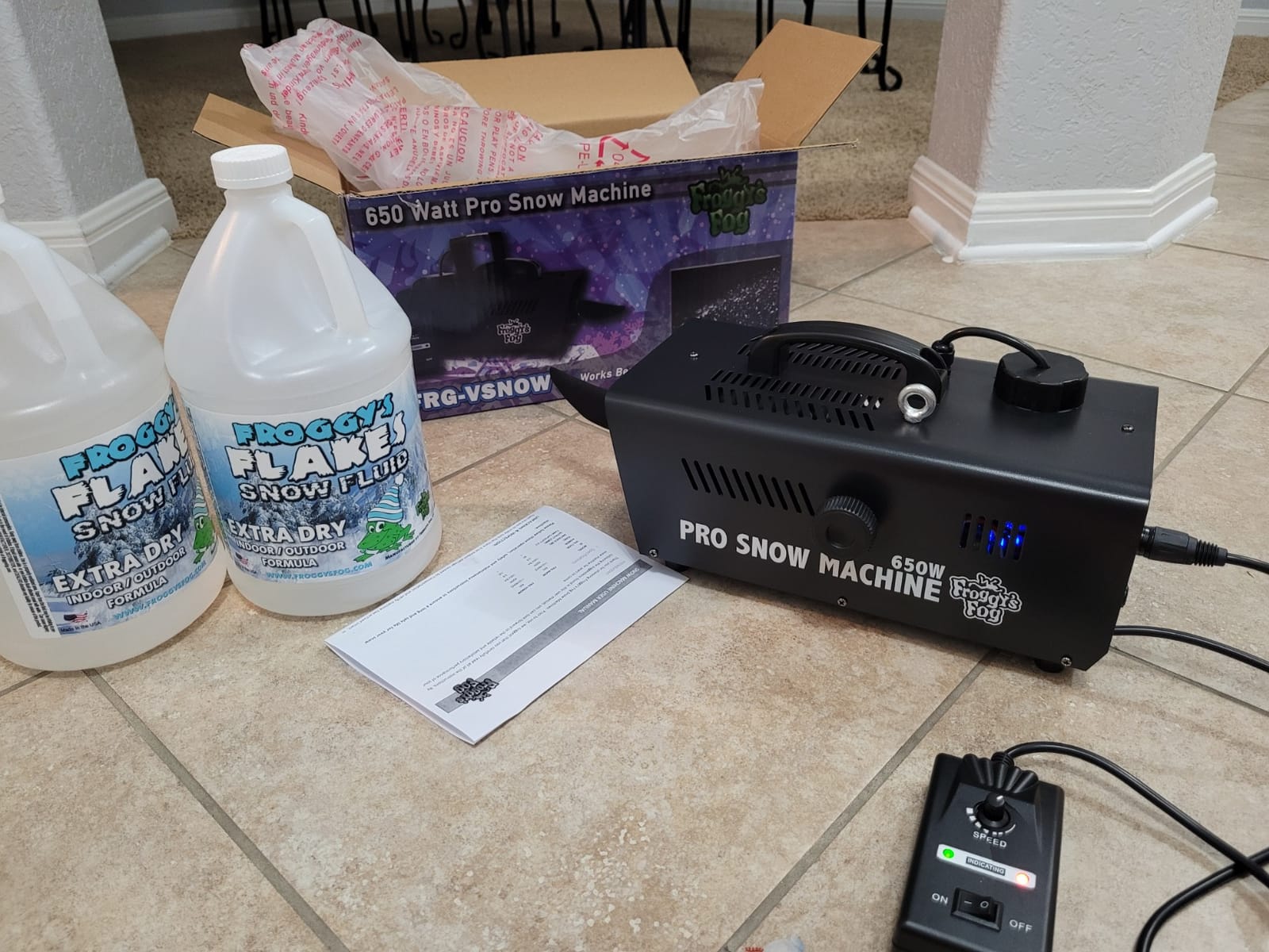 Froggy's Fog Pro Snow Machine, Model Snow Making Machine with Wireless Control and Completely Variable Output Flake Size, High Strength ABS Construction customer photo 1
