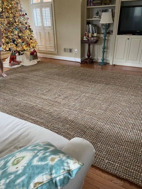 SAFAVIEH Area Rug 3x5 - Natural Fiber Collection - Natural Brown, Handmade Jute & Coir, Farmhouse Style, Chunky Textured Thick Pile (NF747A) customer photo 2