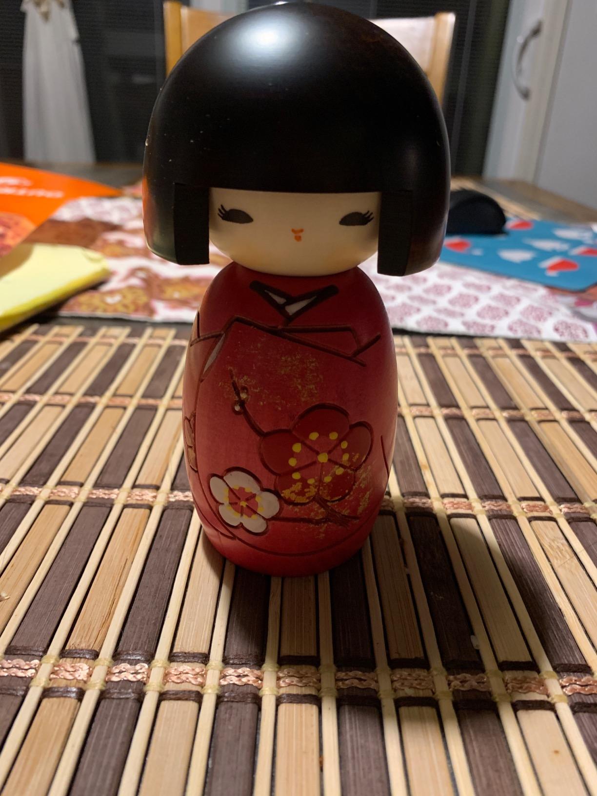 Usaburo Japanese Kokeshi Doll, Akiko's Purple Kimono customer photo 1