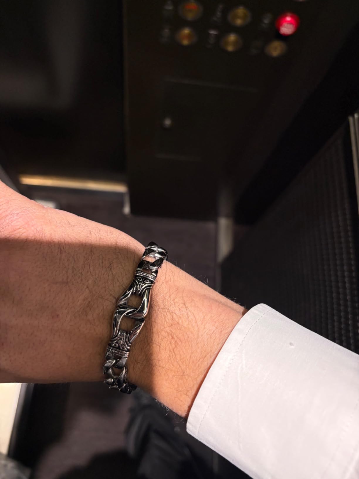 Mens Stainless Steel Link Bracelet Timeless Wrist Style customer photo 1