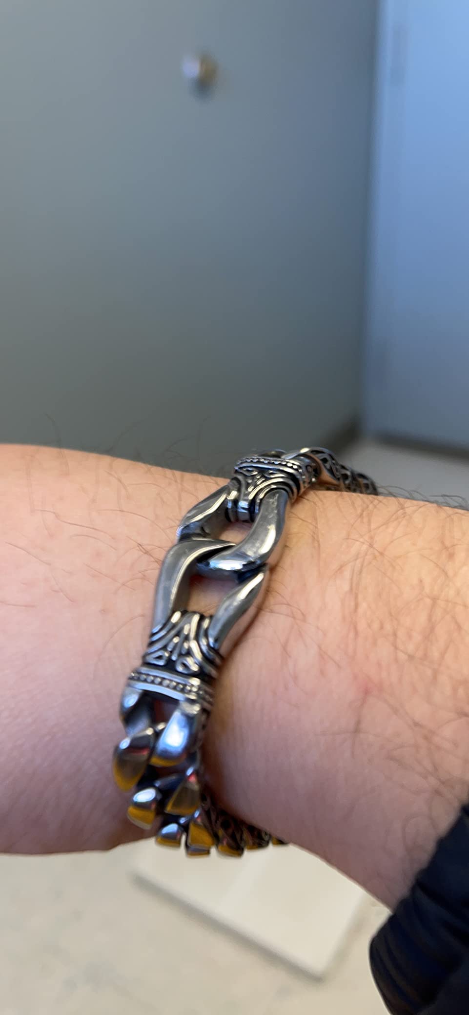 Mens Stainless Steel Link Bracelet Timeless Wrist Style customer photo 2