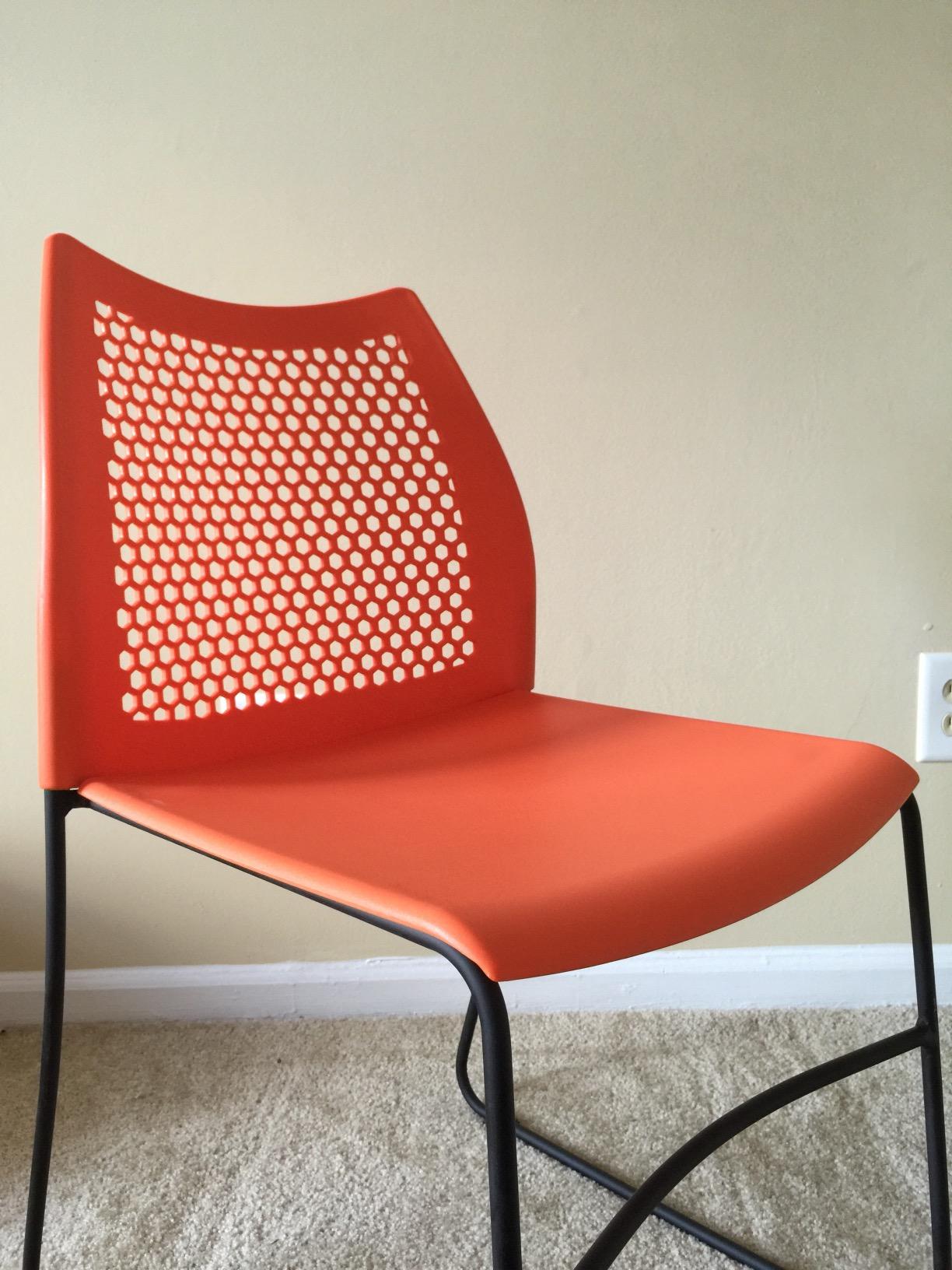 Flash Furniture HERCULES Series 661 lb. Capacity Black Stack Chair with Air-Vent Back and Black Powder Coated Sled Base customer photo 2