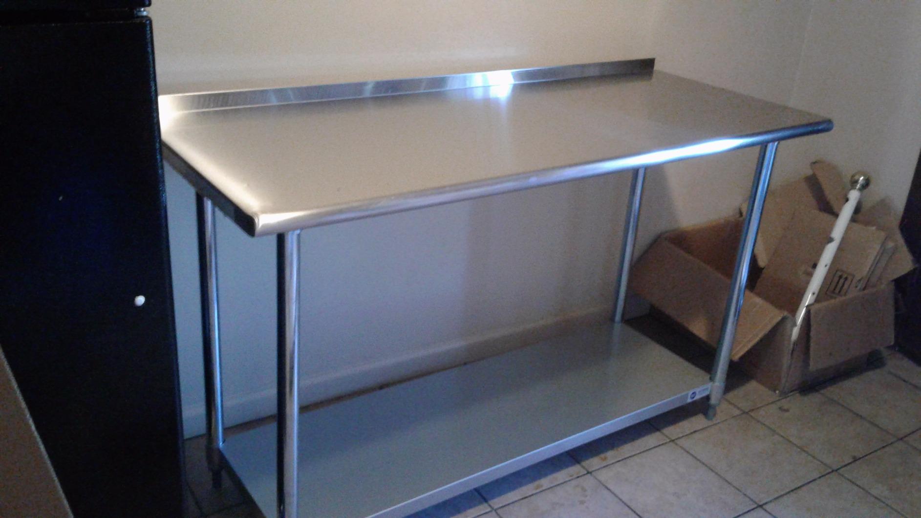 GRIDMANN Stainless Steel Kitchen Prep Table 72 x 30 Inches with Backsplash & Under Shelf, NSF Commercial Work Table for Restaurant and Home customer photo 2