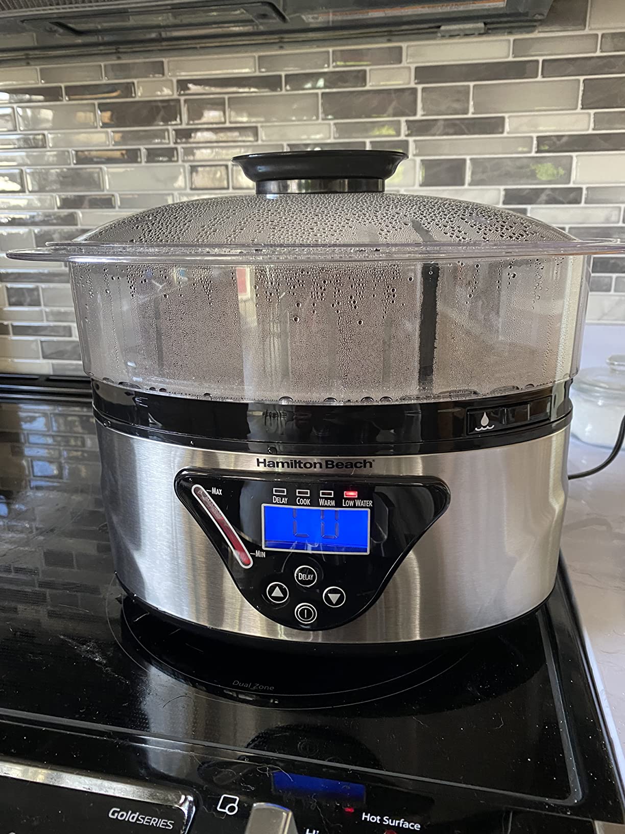Hamilton Beach Digital Electric Food Steamer & Rice Cooker for Quick, Healthy Cooking for Vegetables and Seafood, Stackable Two-Tier Bowls, 5.5 Quart, Black & Stainless Steel customer photo 1